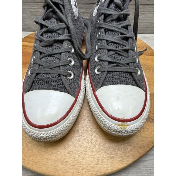 Converse Shoes Womens 9 Chuck Taylor All Star High Top Crochet Sneakers Gray - Picture 3 of 10